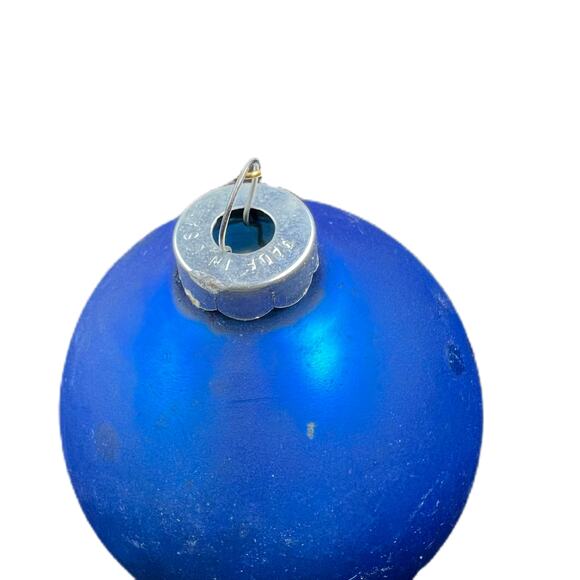 Shiny Brite 2-3/4" Matte Blue Blown Glass Ornaments Set of 2 - Picture 3 of 3